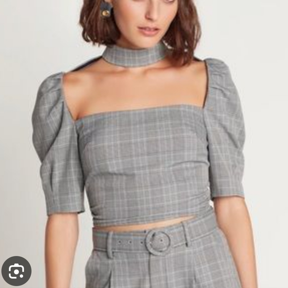 Choosy Plaid CROP TOP with Cute NecK Band SIZE 2